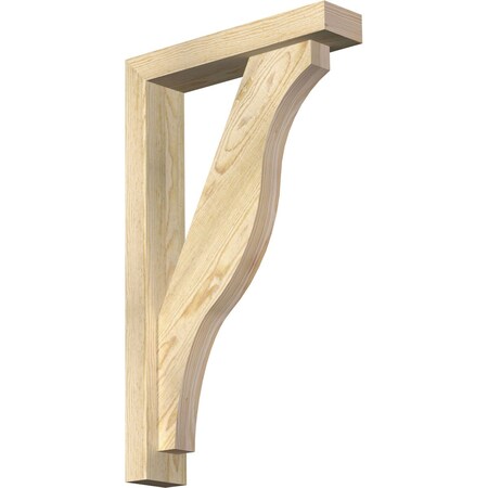 Ekena Millwork Funston Block Rough Sawn Bracket w/ Offset Brace, Douglas Fir, 4"W x 18"D x 30"H BKT0402X18X30FST05RDF
